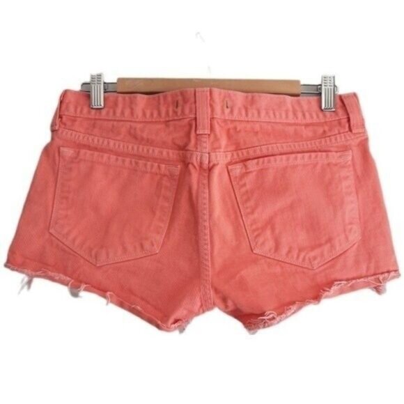 J BRAND Cut-off Short Fringe Hem Coral Neon Sz 27 - Picture 3 of 11